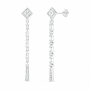 Серьги из серебра с бриллиантом
