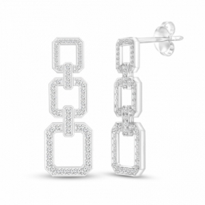 Серьги из серебра с бриллиантом