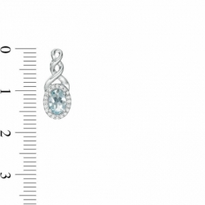 Серьги из серебра с аквамарином и бриллиантом