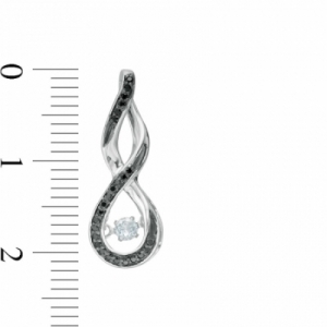 Серьги из серебра с аквамарином и черным бриллиантом