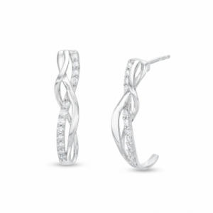 Серьги из серебра с бриллиантом