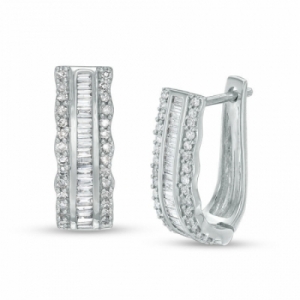 Серьги из серебра с бриллиантом