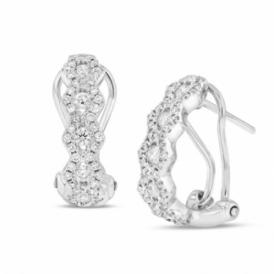 Серьги из белого золота 750 пробы с бриллиантом