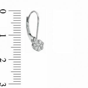 Серьги из белого золота 585 пробы с бриллиантом