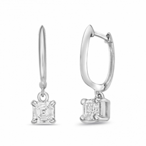 Серьги из белого золота 585 пробы с бриллиантом