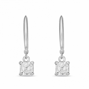 Серьги из белого золота 585 пробы с бриллиантом