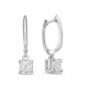 Серьги из белого золота 585 пробы с бриллиантом