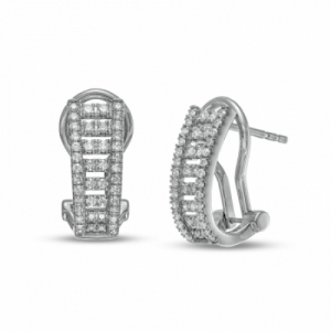 Серьги из белого золота 585 пробы с бриллиантом