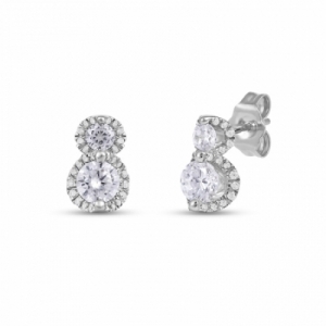Серьги из белого золота 585 пробы с бриллиантом