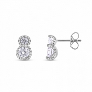 Серьги из белого золота 585 пробы с бриллиантом