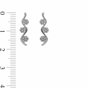 Серьги из белого золота 585 пробы с бриллиантом