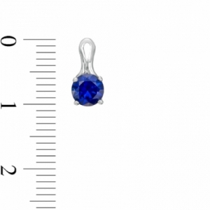Серьги из белого золота 585 пробы с сапфиром