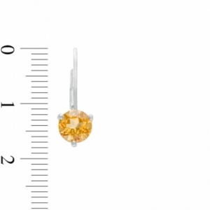 Серьги из белого золота 585 пробы с цитрином