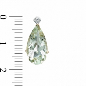 Серьги из желтого золота 585 пробы с кварцем и бриллиантами