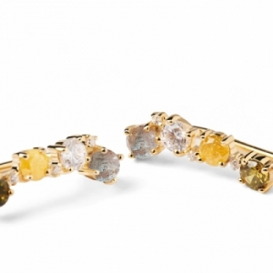 Серьги из серебра 925 пробы с Swarovski Zirconia и лабрадоритом