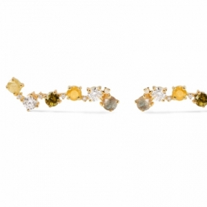 Серьги из серебра 925 пробы с Swarovski Zirconia и лабрадоритом