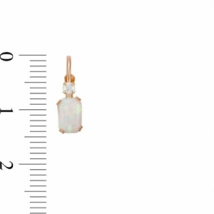 Серьги из желтого золота 585 пробы с опалом и Swarovski Zirconia