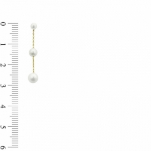 Серьги из желтого золота 585 пробы с белым жемчугом