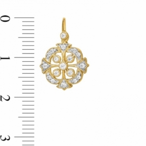 Серьги из желтого золота 585 пробы с бриллиантом