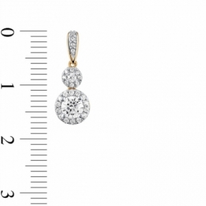 Серьги из желтого золота 585 пробы с бриллиантом
