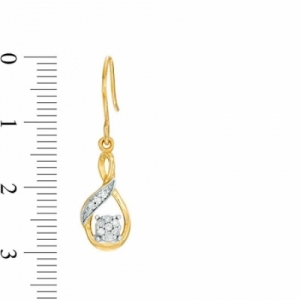 Серьги из желтого золота 585 пробы с бриллиантом
