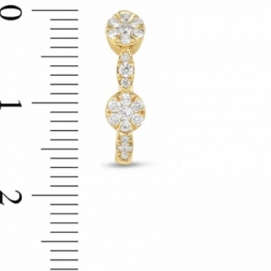 Серьги из желтого золота 585 пробы с бриллиантом
