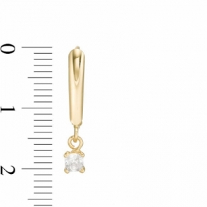 Серьги из желтого золота 585 пробы с бриллиантом