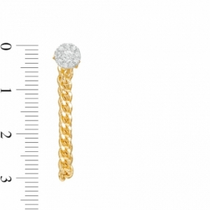 Серьги из желтого золота 585 пробы с бриллиантом