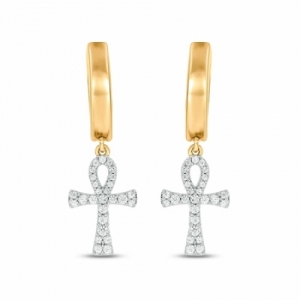 Серьги из серебра 925 пробы с бриллиантом