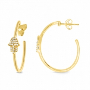 Серьги из серебра 925 пробы с бриллиантом