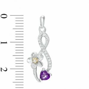 Серьги из серебра 925 пробы с аметистом и бриллиантом