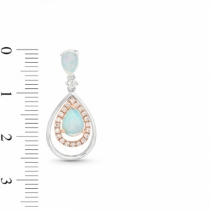 Серьги из золота 585 пробы с опалом и бриллиантами