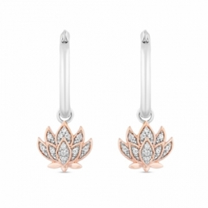 Серьги из серебра 925 пробы с бриллиантом