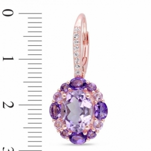Серьги из серебра 925 пробы с аметистом и белым сапфиром