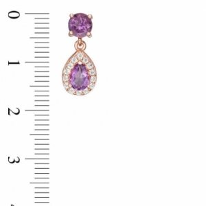 Серьги из серебра 925 пробы с аметистом и белым топазом