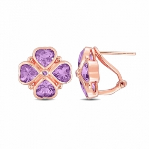 Серьги из серебра 925 пробы с аметистом