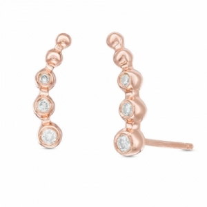 Серьги из серебра 925 пробы с бриллиантом