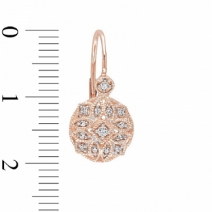 Серьги из красного золота 585 пробы с бриллиантом