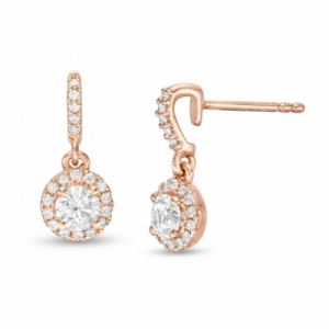 Серьги из красного золота 585 пробы с бриллиантом