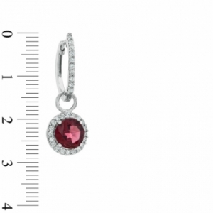 Серьги из серебра с гранатом и белым сапфиром