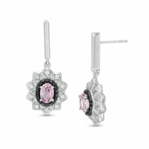 Серьги из серебра с сапфиром и бриллиантами