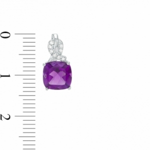 Серьги из серебра с аметистом и бриллиантом