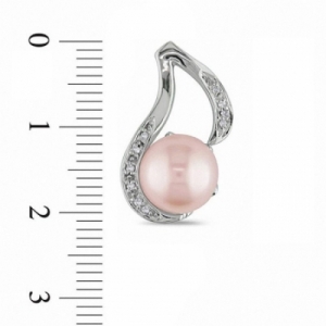 Серьги из серебра с жемчугом и бриллиантами