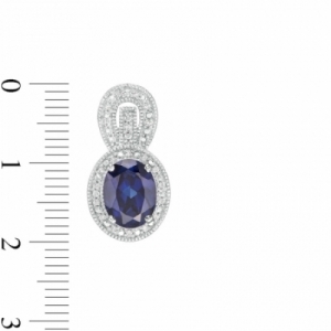 Серьги из серебра с сапфиром и бриллиантами