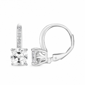 Серьги из серебра с белыми сапфирами
