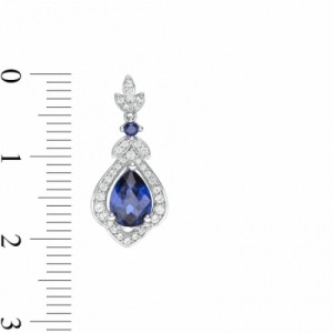 Серьги из серебра с сапфирами