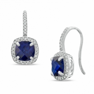 Серьги из серебра с сапфирами