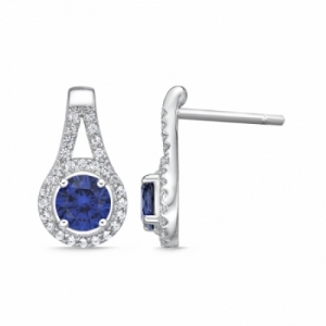 Серьги из серебра с сапфирами