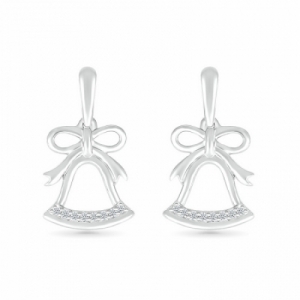 Серьги из серебра с бриллиантом