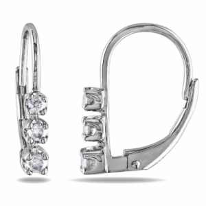 Серьги из серебра с бриллиантом